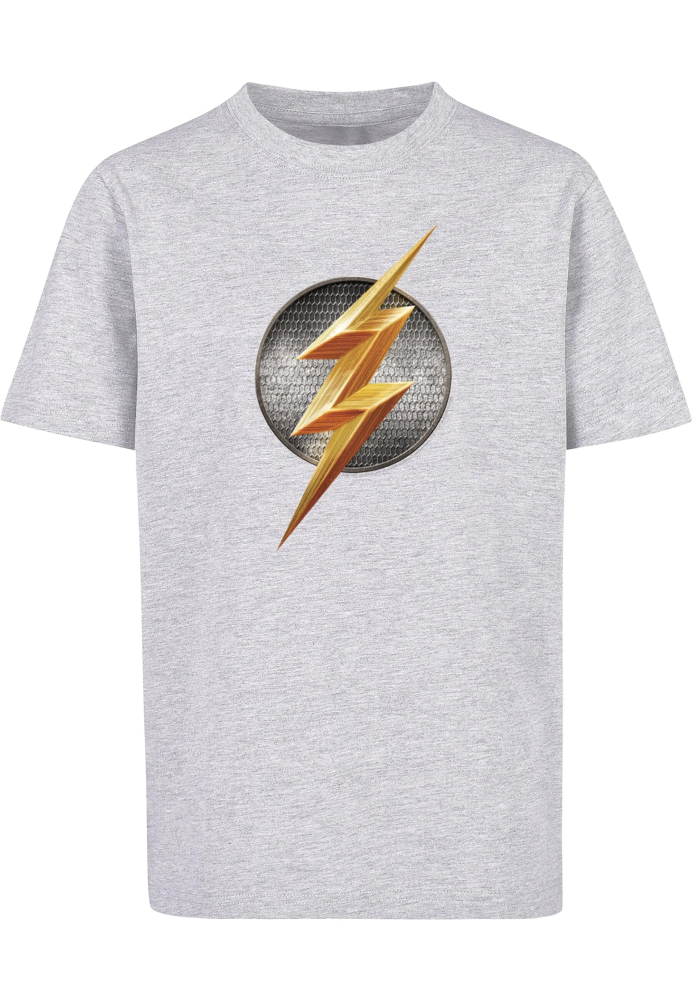ABSOLUTE CULT Shirt 'Justice League - Movie Flash Emblem' in Grey: front