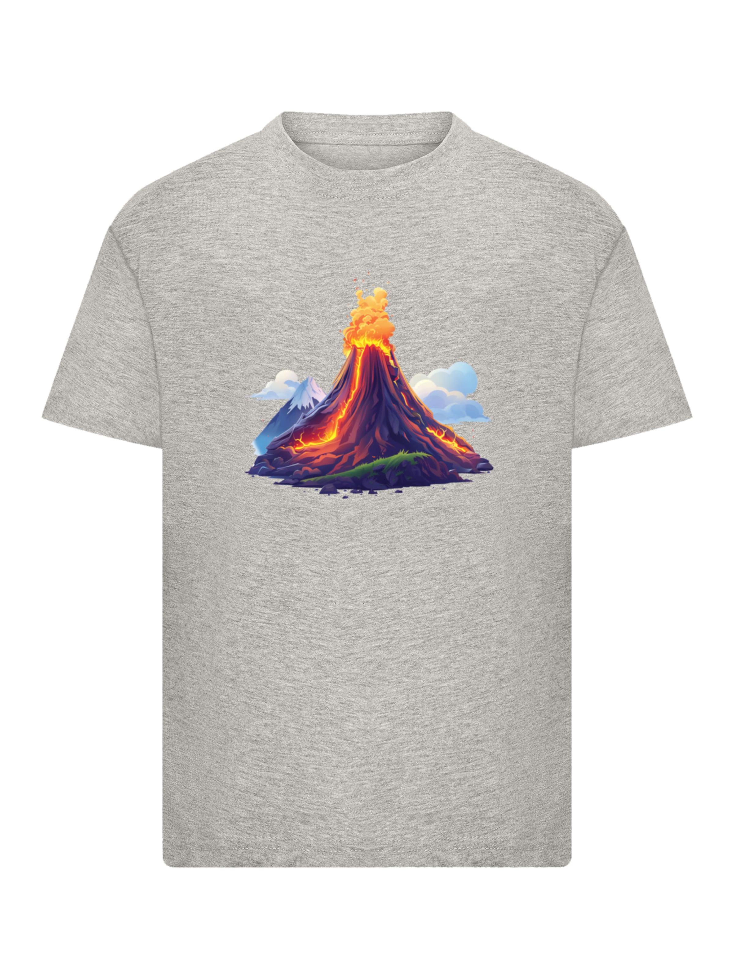 T-Shirt 'Vulkanausbruch' F4NT4STIC en gris : devant