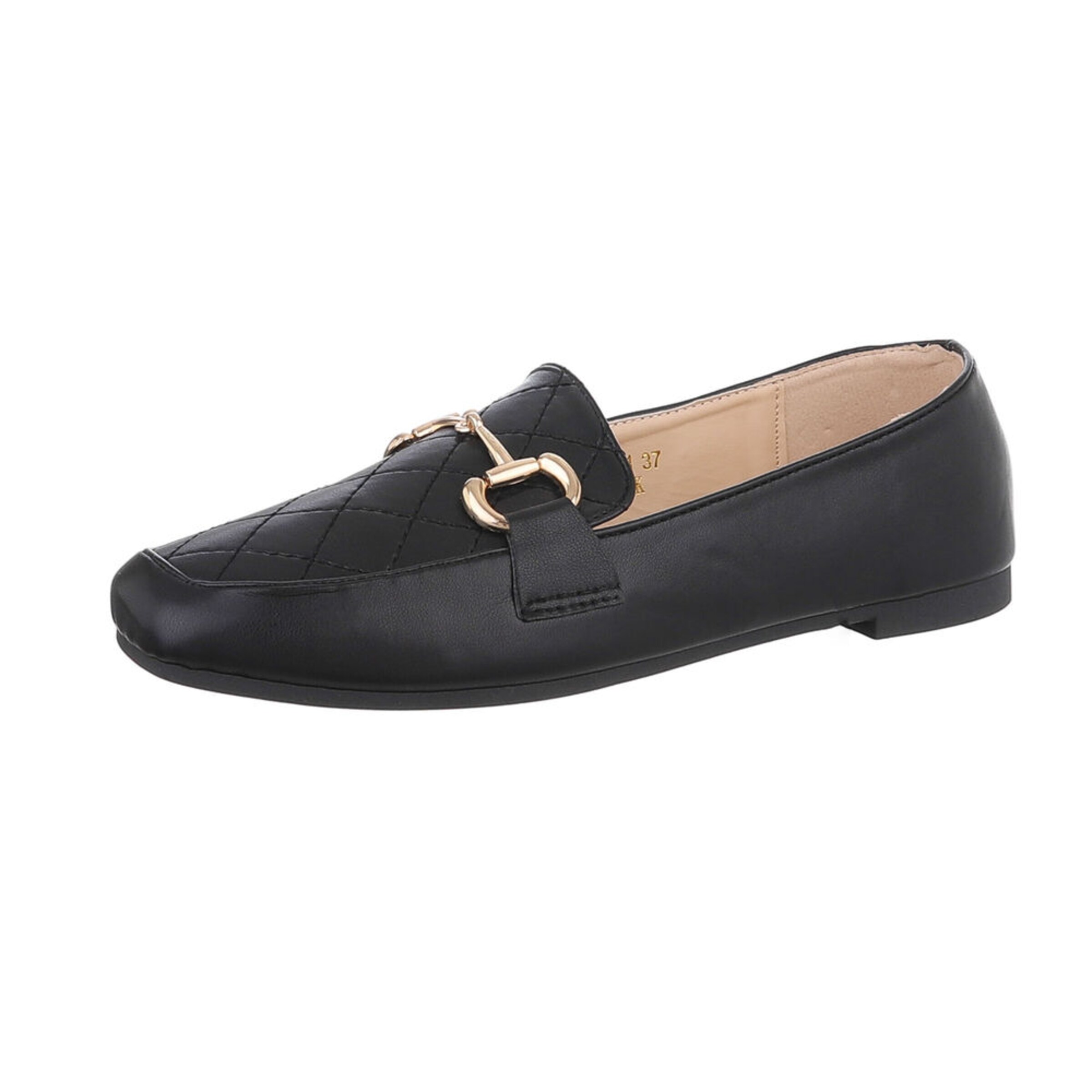 Ital-Design Classic Flats in Black: front