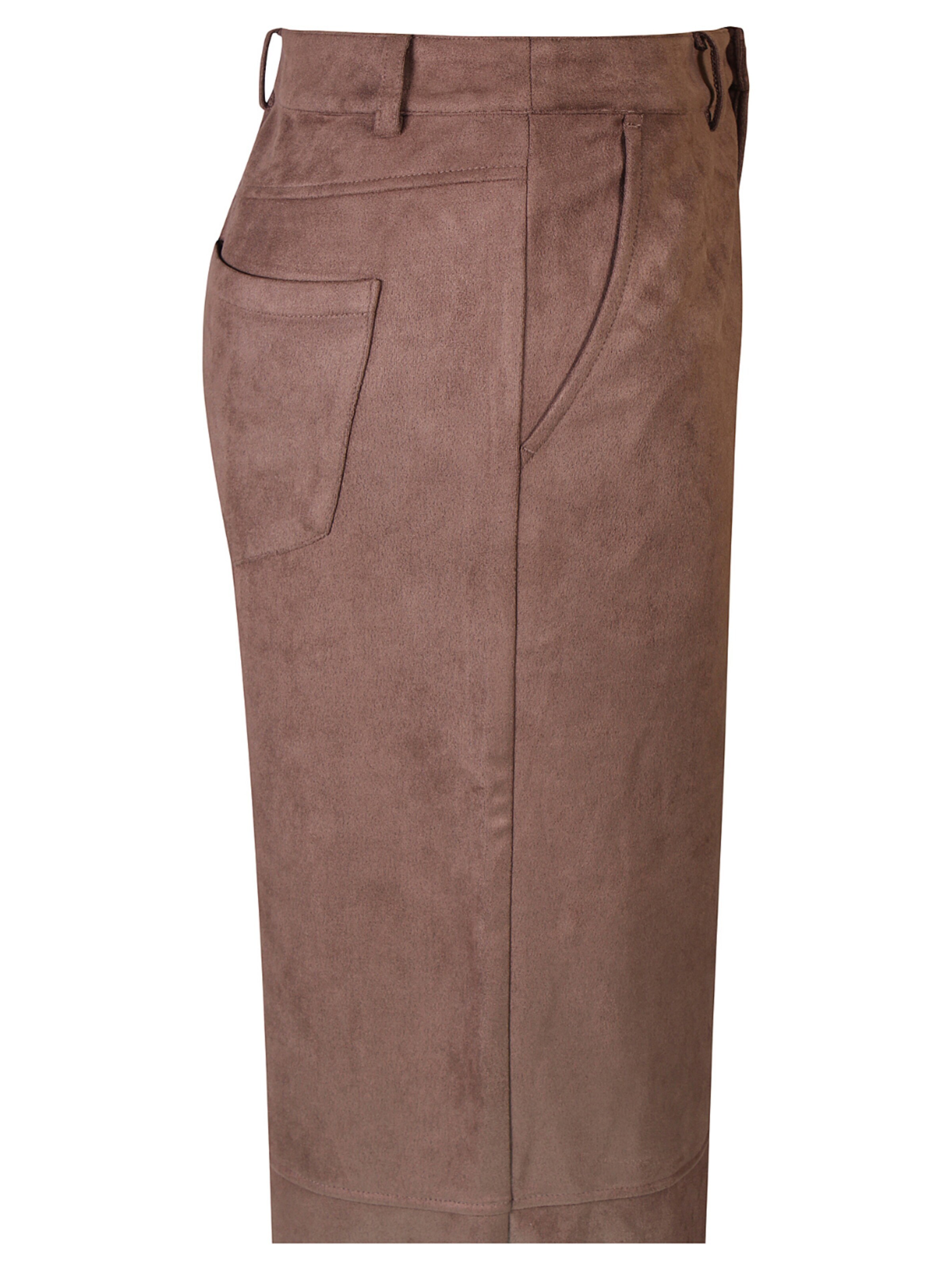 ze-ze Wide leg Broek 'Carlota 057' in Bruin
