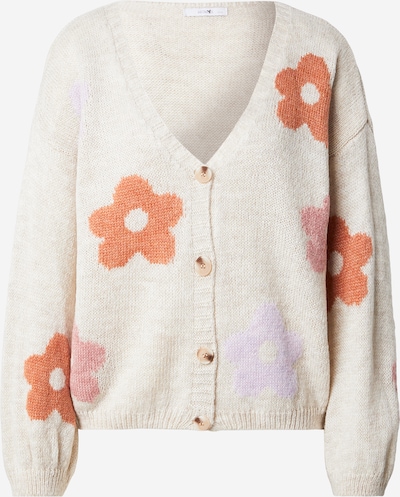 Hailys Neuletakki 'Fl44ower' värissä kerma / vaaleanvioletti / oranssi / vanha roosa, Tuotenäkymä