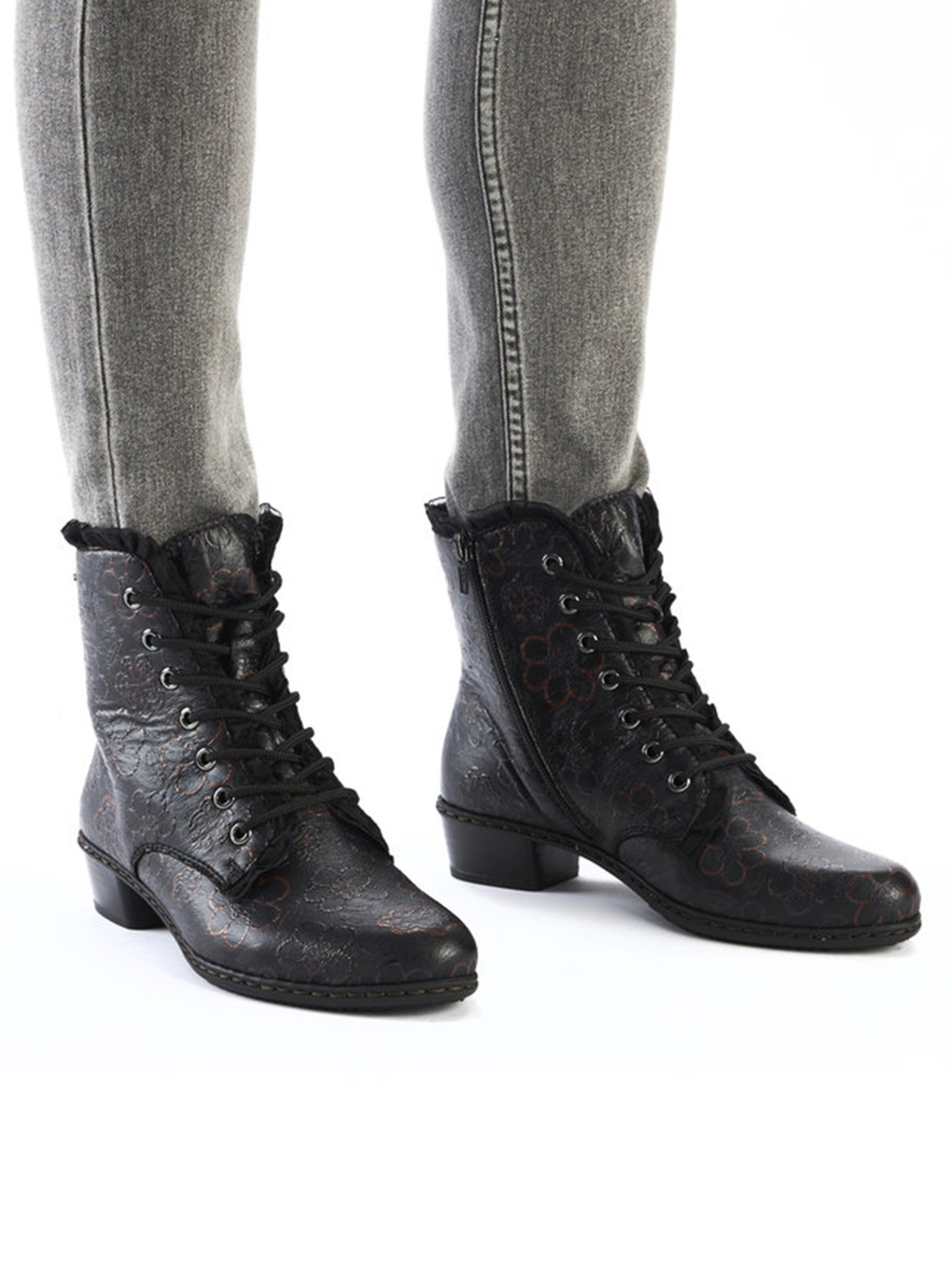 Rieker Schnürstiefelette in Schwarz