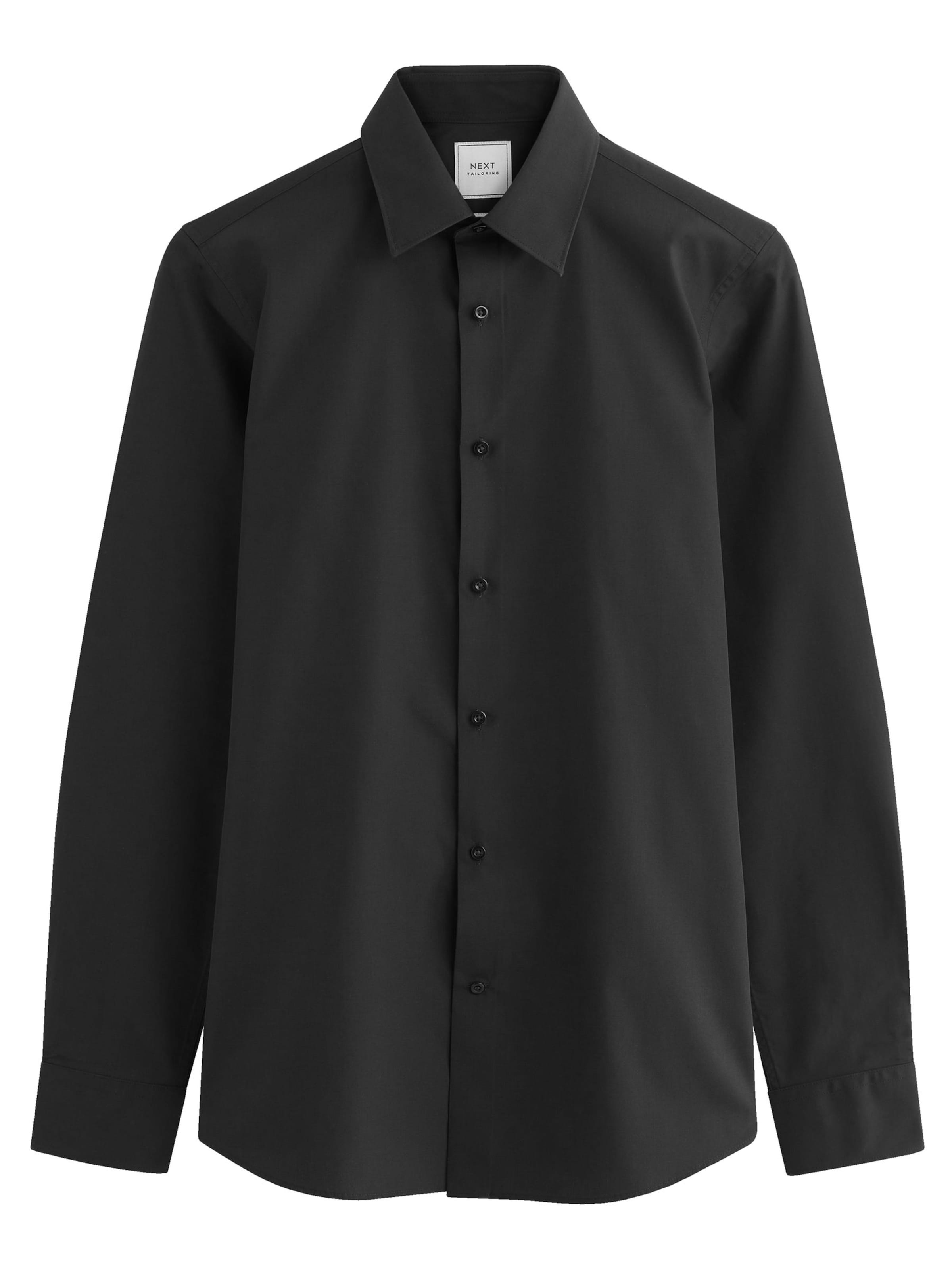 Next Slim fit Πουκάμισο για το γραφείο σε μαύρο: μπροστά