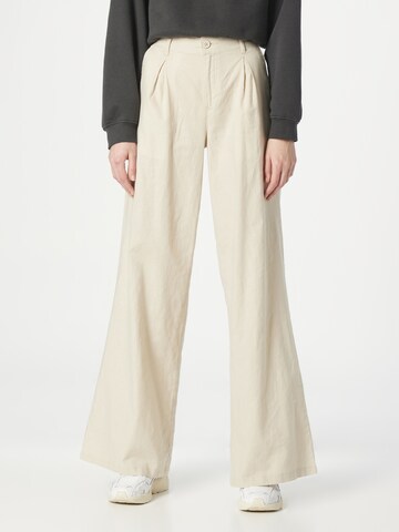 Urban Classics Wide leg Bandplooibroek in Beige: voorkant