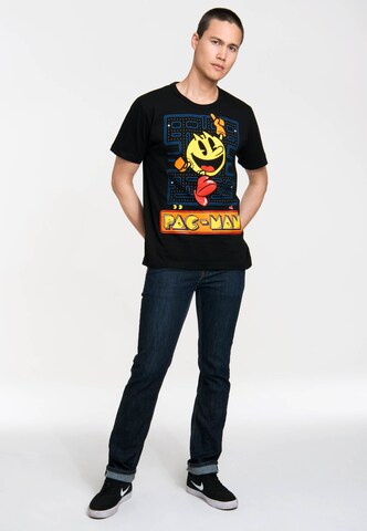 LOGOSHIRT Shirt 'Pac-Man' in Zwart