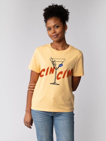 T-shirt 'Cin Cin' Watapparel en jaune : devant