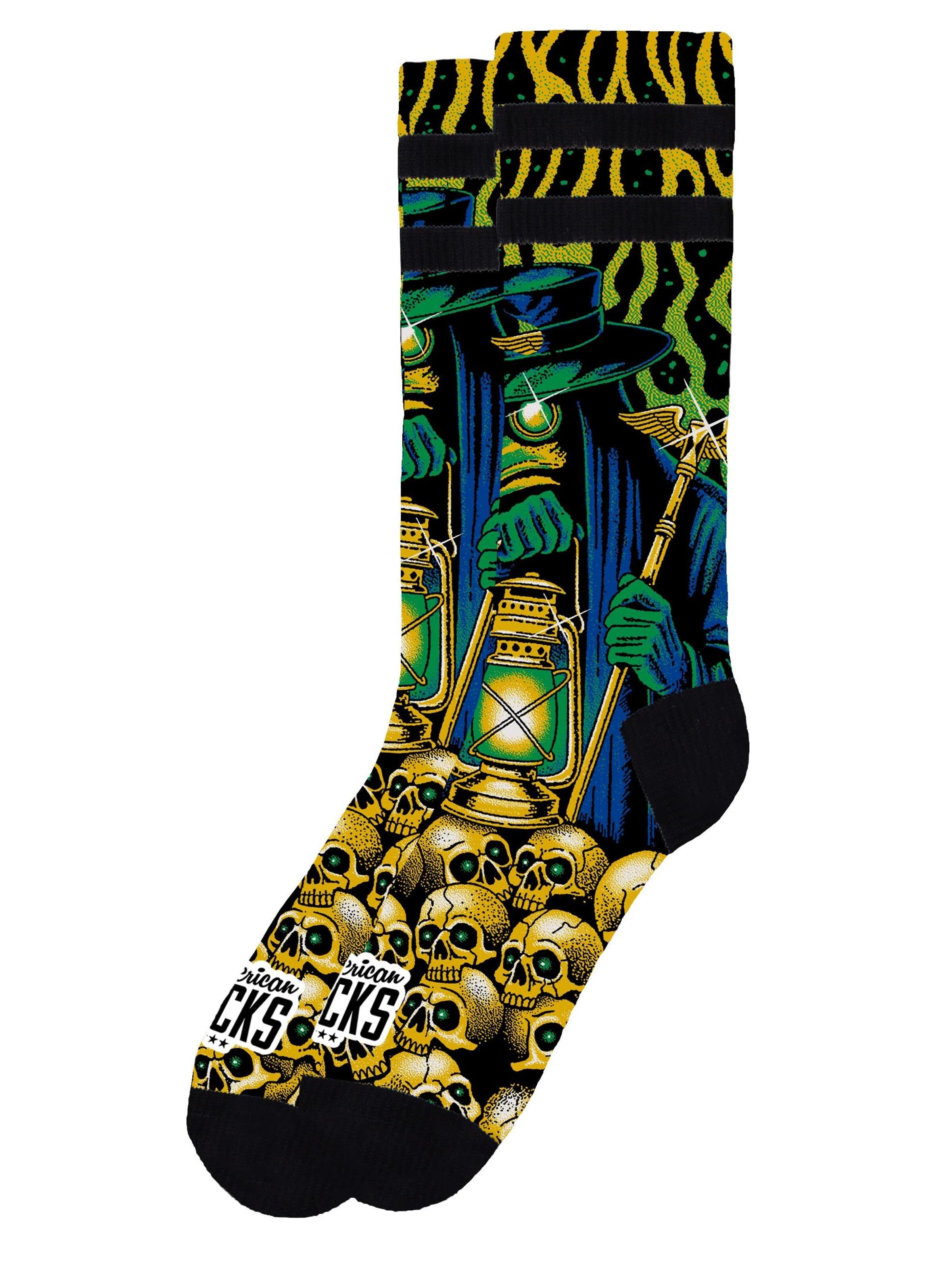 American Socks - Calcetines 'Black plague' en verde: frente
