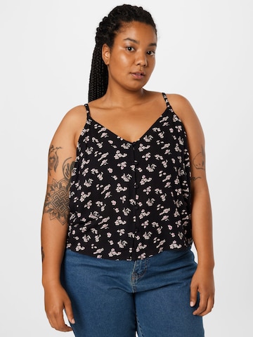 ABOUT YOU Curvy Top 'Chiara' in Black: front