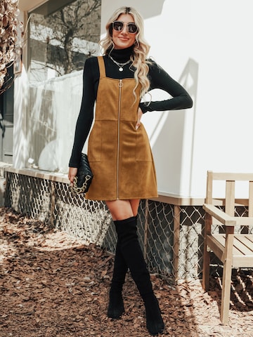 Cupshe Jurk 'Corduroy' in Bruin