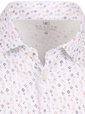 DESOTO Slim fit Button Up Shirt in White