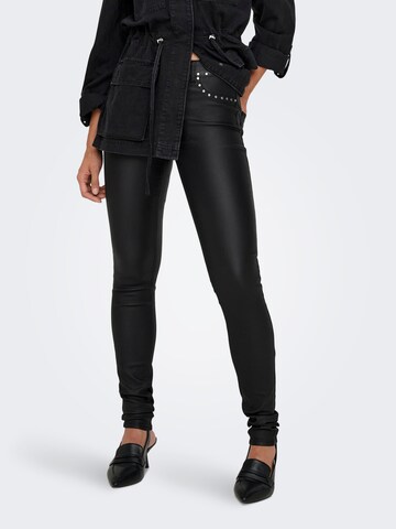 ONLY - Skinny Calças 'BLUSH-ROCK' em preto: frente