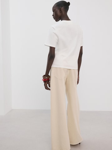 MANGO Tričko 'FLORI' - Biela