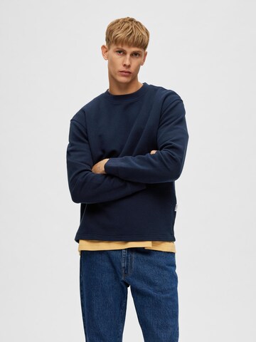 Sweat-shirt 'Dimmy' SELECTED HOMME en bleu : devant