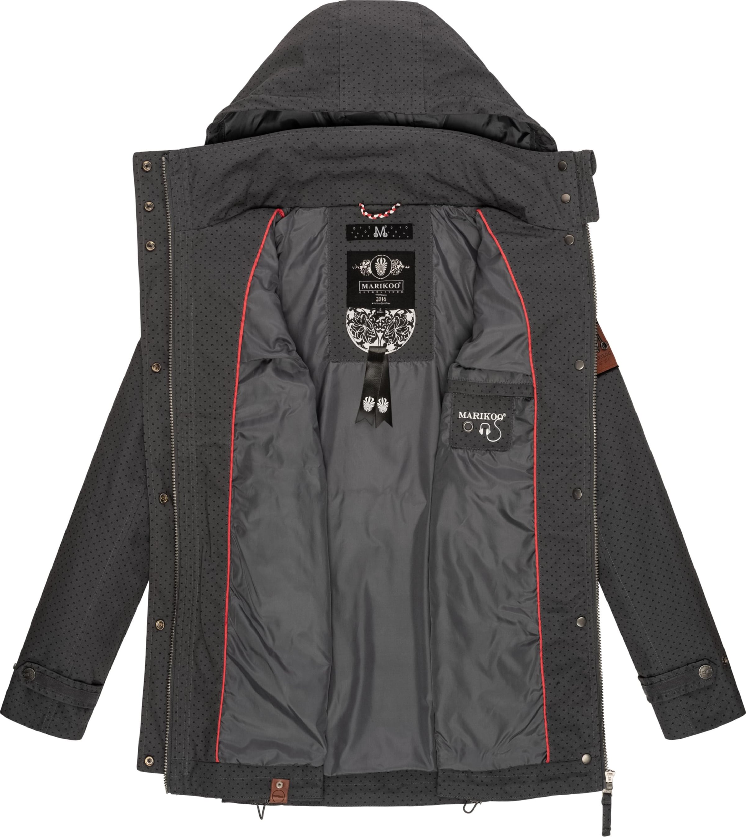 MARIKOO Övergångsparkas 'Nyokoo' i grå