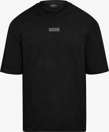 T-Shirt Dropsize en noir : devant