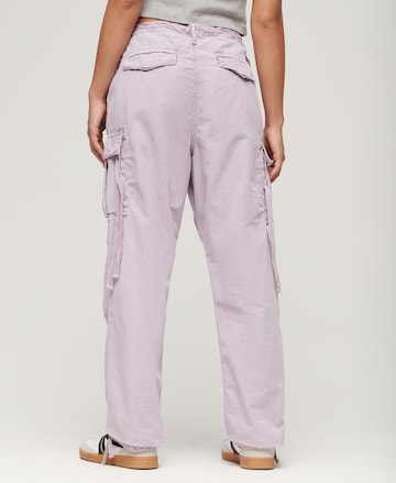 Superdry Wide leg Cargo Pants in Purple