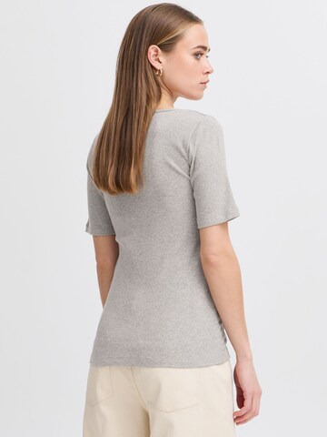 ICHI Shirt ' IHPALMER RIB' in Grijs