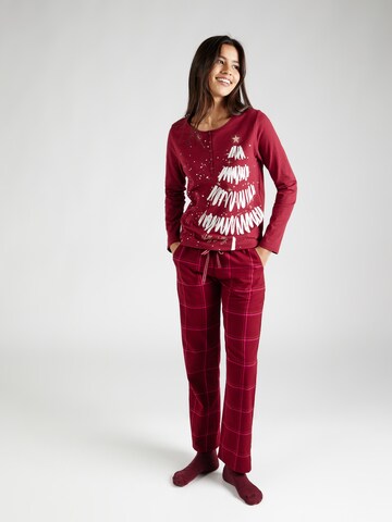 TRIUMPH - Pijama 'Winter Moments' en rojo: frente