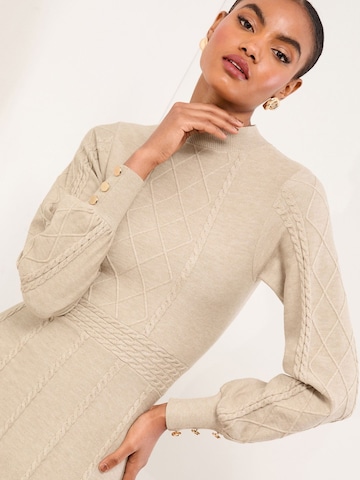 Lipsy Pletené šaty - Béžová