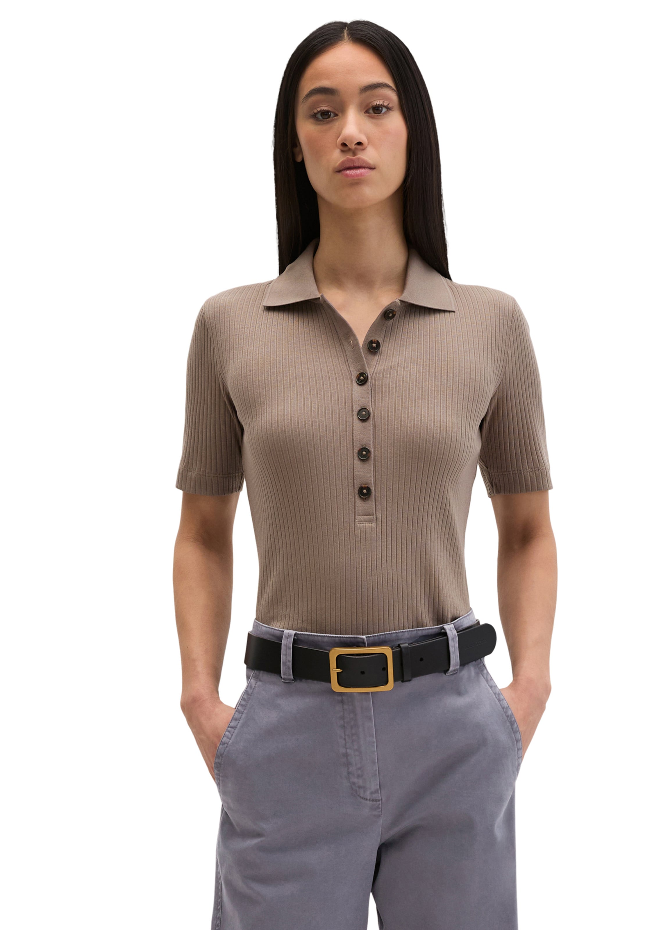 Marc O'Polo T-Shirt in Braun: Vorderseite