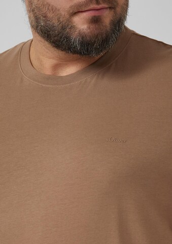 s.Oliver Men Big Sizes T-Shirt in Braun