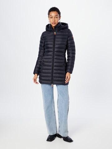 SAVE THE DUCK Between-Seasons Coat 'CAROL' in Black: front