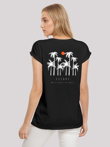 T-shirt 'Escape Discover the World Palm Trees White' F4NT4STIC en noir