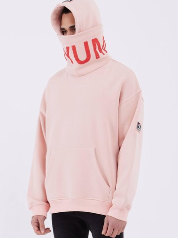 Koyumi Sweatshirt 'Unisex Oversize Hoodie – 3-Faden Stoff, innen angeraut , Break your Neck' in Pink