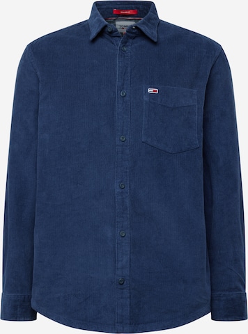 Tommy Jeans Regular fit Button Up Shirt in Blue: front