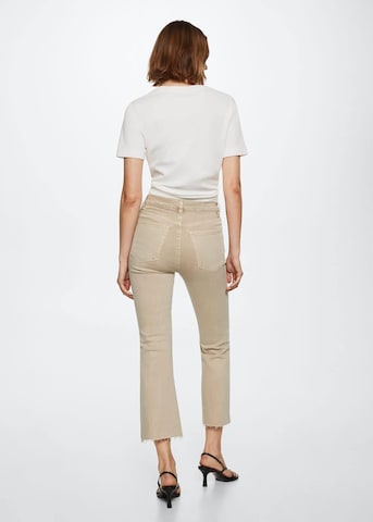 MANGO Flared Jeans 'Sienna' in Beige