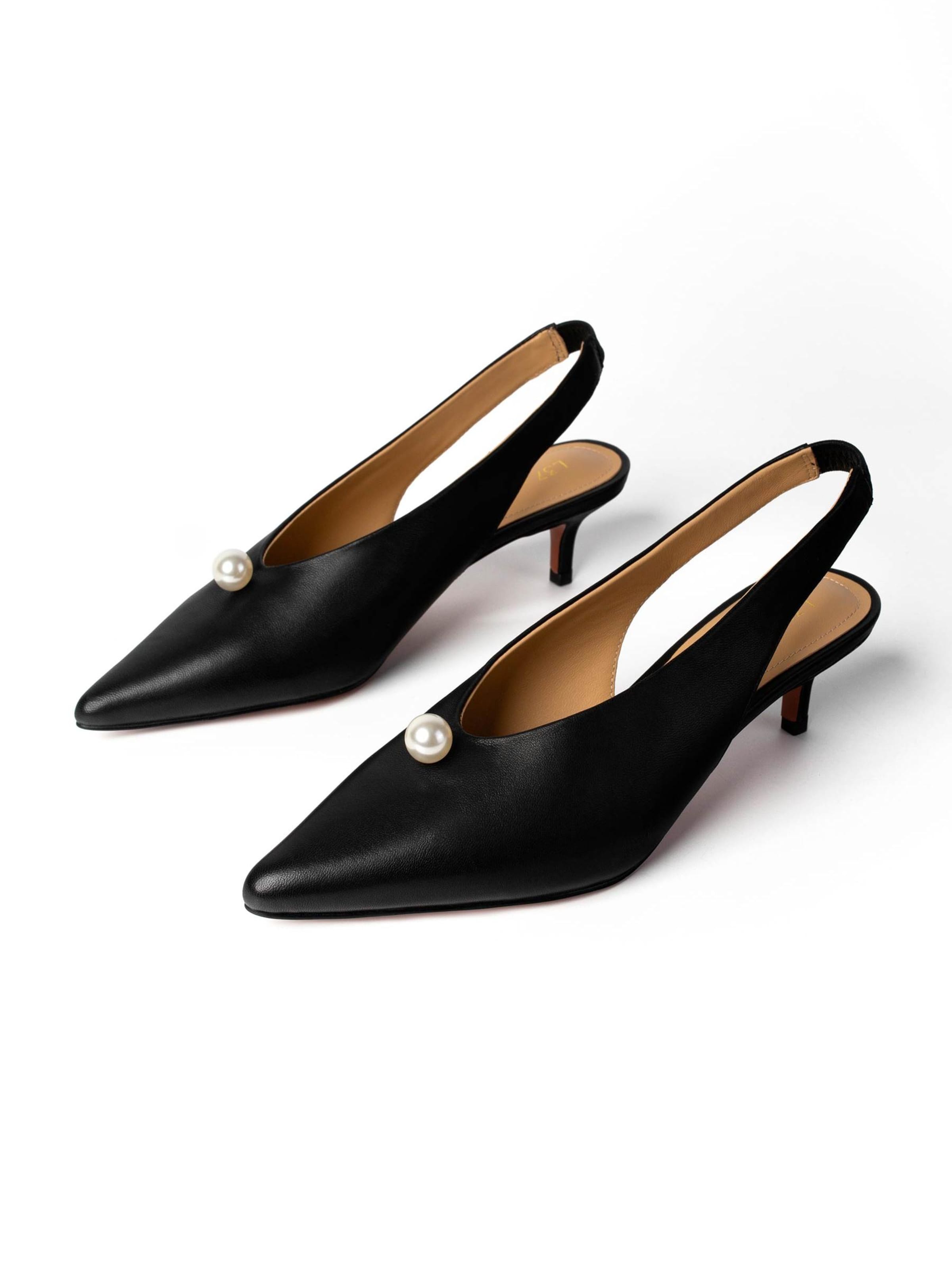 L37 HANDMADE SHOES Slingpumps 'COME ACROSS' in Zwart