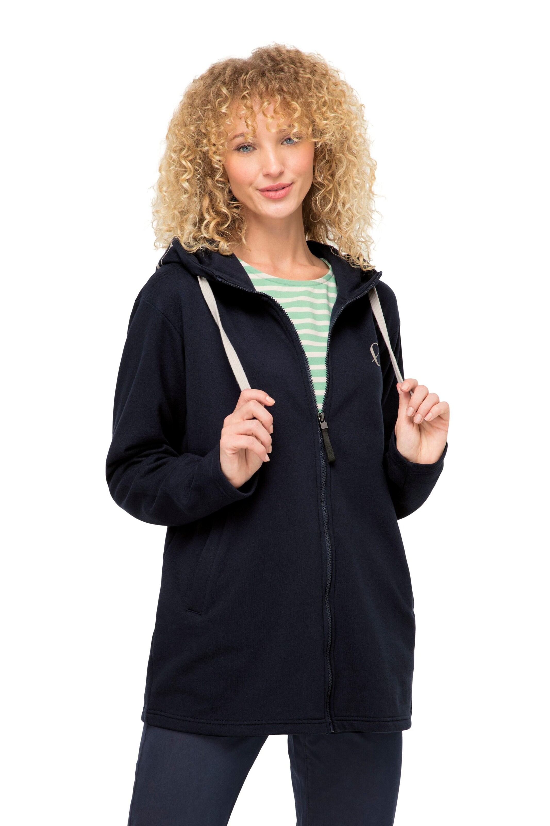 LAURASØN Sweat jacket in Blue: front