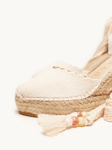 Alhamas - Sandalias 'Alpargata Cuña 10 cm' en beige
