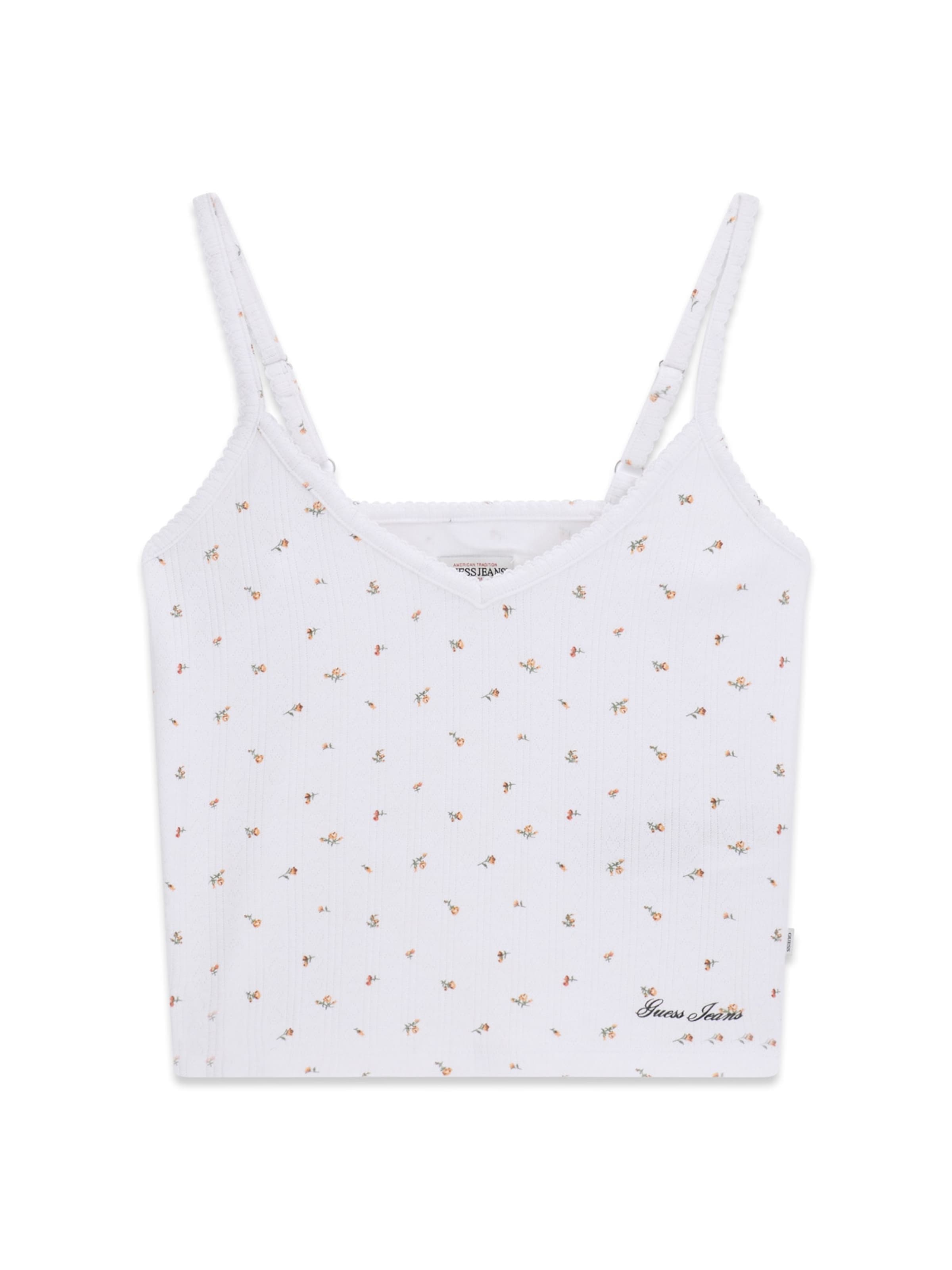 GUESS JEANS Топ 'POINTELLE' в Желтый / Хаки / Коралловый / Белый, Обзор товара