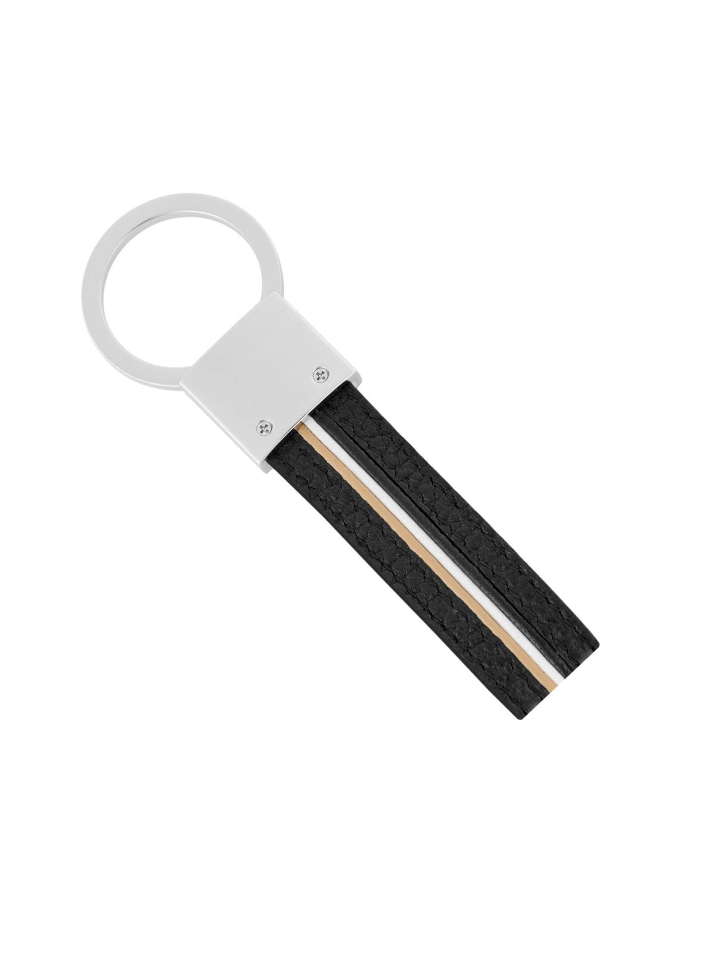 BOSS Schlüsselanhänger 'Key ring Iconic Black'‌‌‌‌‌‌‌‌‌ in Silber