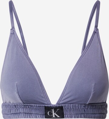 Triangle Hauts de bikini Calvin Klein Swimwear en bleu : devant