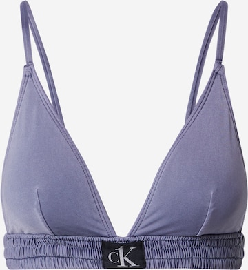 Calvin Klein Swimwear Triangle Bikini Top in Blue: front