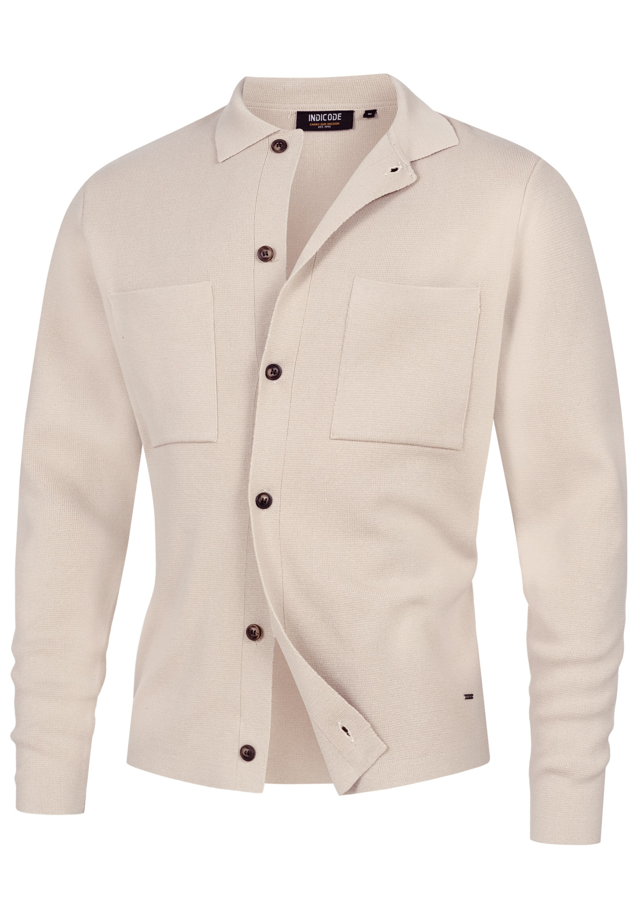 INDICODE JEANS Knit cardigan 'Bellino ' in Beige: front