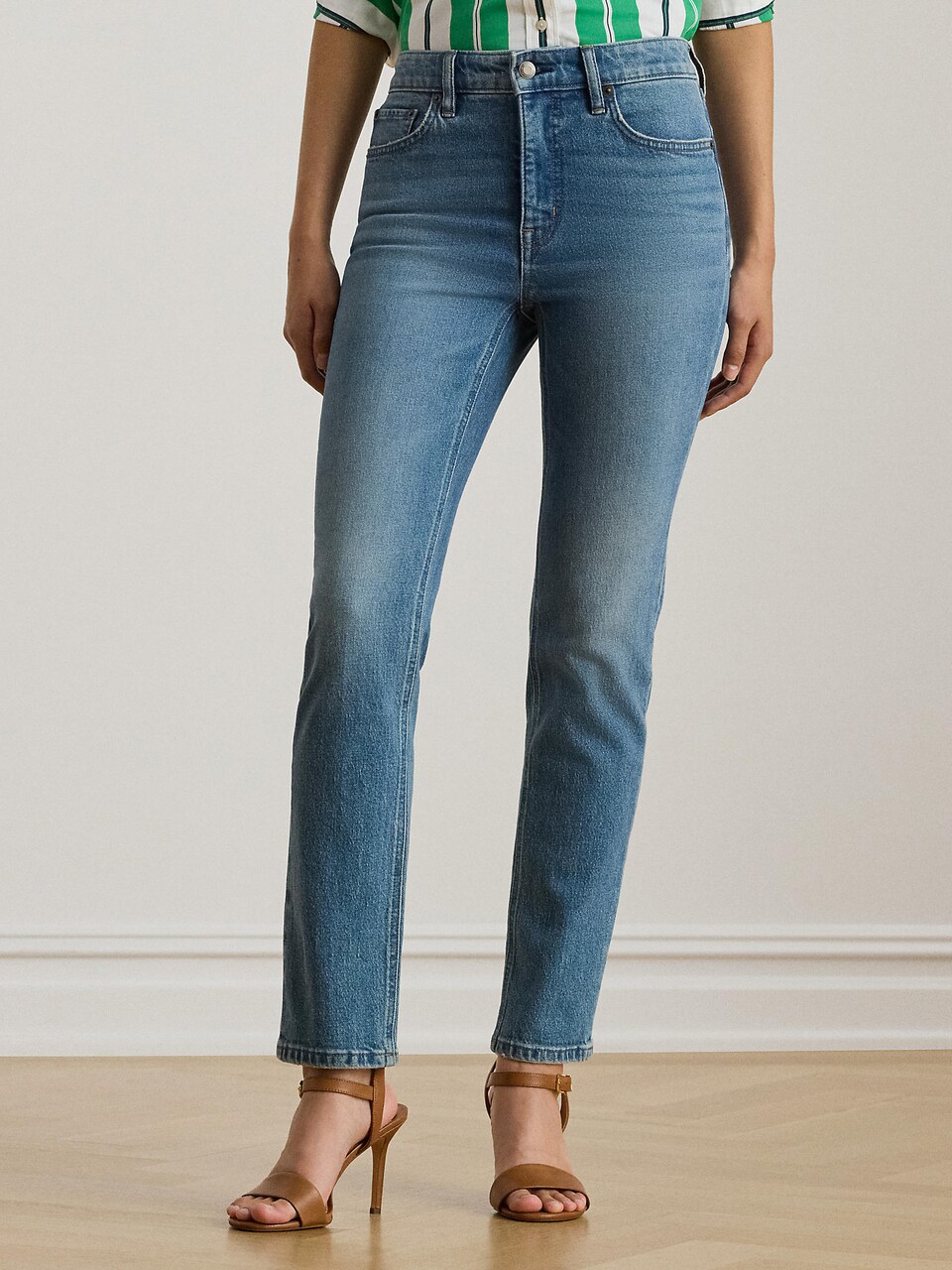 Slimfit Jeans de la Lauren Ralph Lauren pe albastru: față