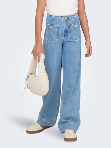 Wide leg Jeans de la ONLY GIRLS pe albastru: față