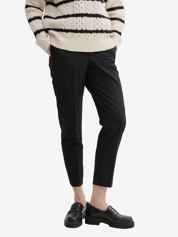 TOM TAILOR DENIM Slimfit Suorat housut värissä musta: etupuoli