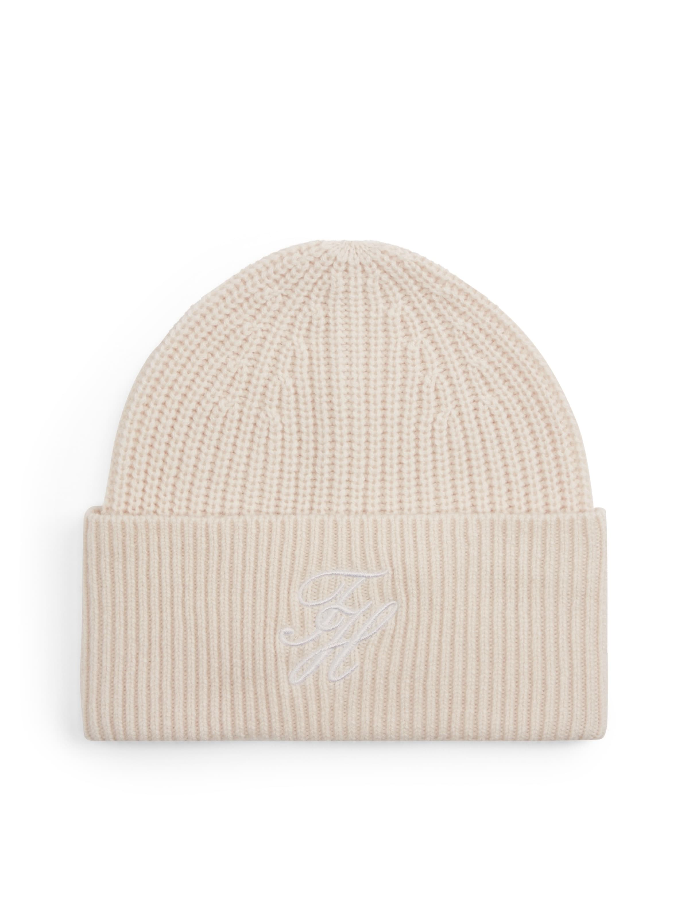 TOMMY HILFIGER Beanie in Beige: front