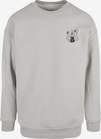 Merchcode Sweatshirt 'Flower Bloom' in Grau: Vorderseite