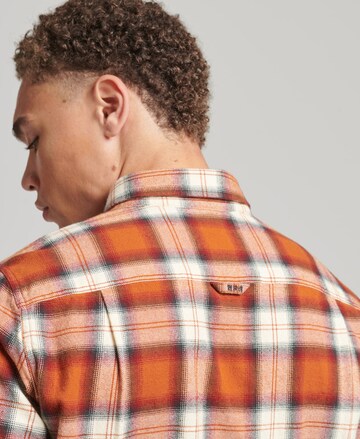 Superdry Regular fit Button Up Shirt 'Vintage Lumberjack' in Orange