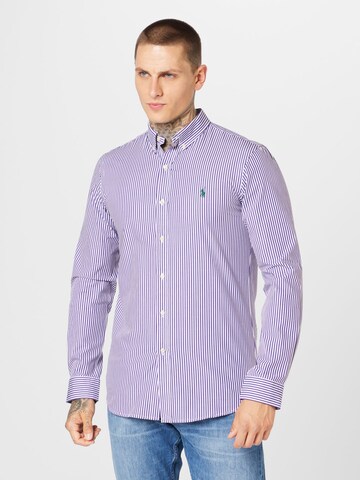 Coupe slim Chemise Polo Ralph Lauren en violet : devant