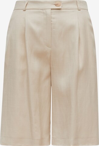 COMMA Wide leg Pleat-front trousers in Beige: front