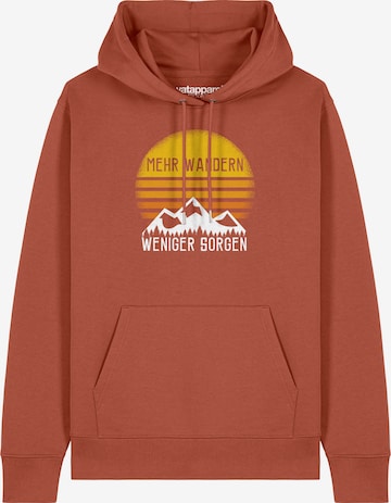 Watapparel Sweatshirt ' Mehr Wandern ' in Braun: Vorderseite