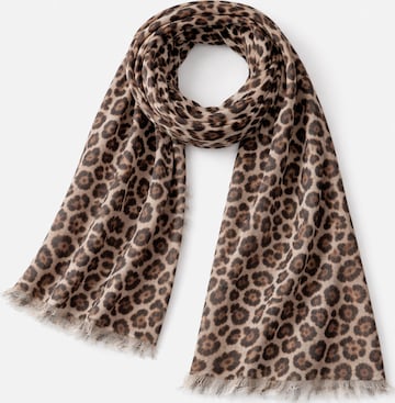 COLLEZIONE ALESSANDRO Scarf 'Leo Print' in Brown: front