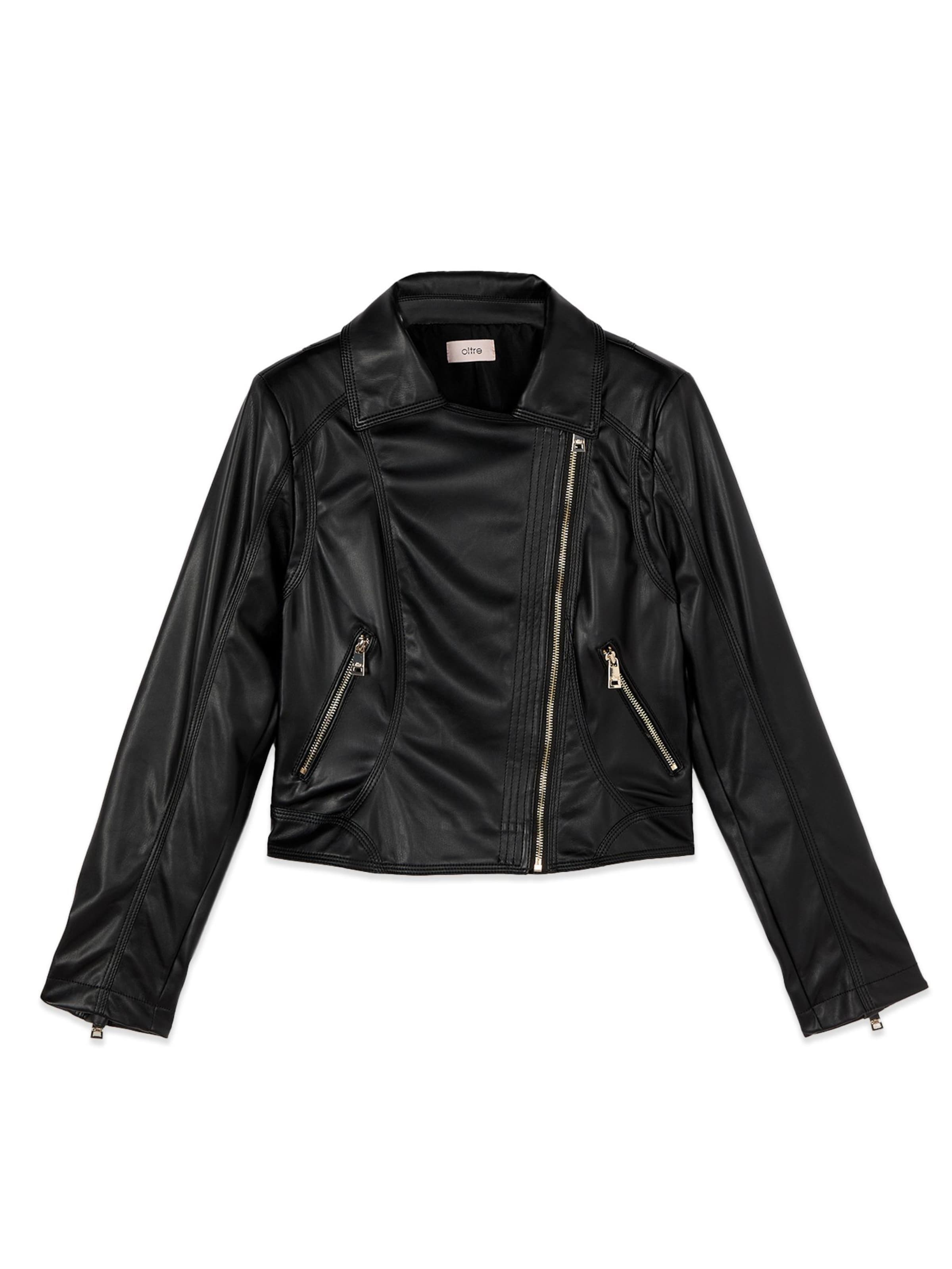 Giacca di mezza stagione di oltre in nero: frontale