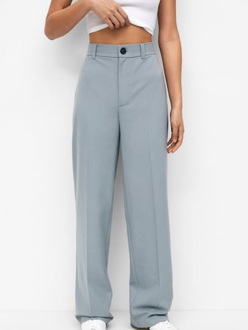 Pull&Bear Zvonové kalhoty Kalhoty s puky – šedá: přední strana